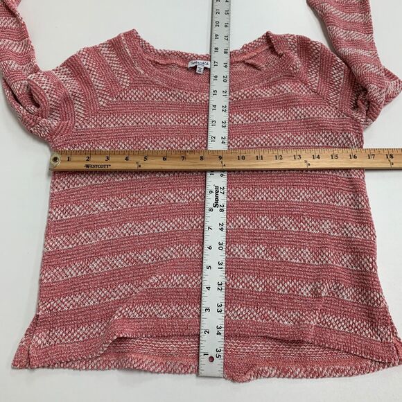 Splendid Sweater Womens Extra Small Dusty Rose Sierra Striped Knit Raglan Boxy - Picture 6 of 13